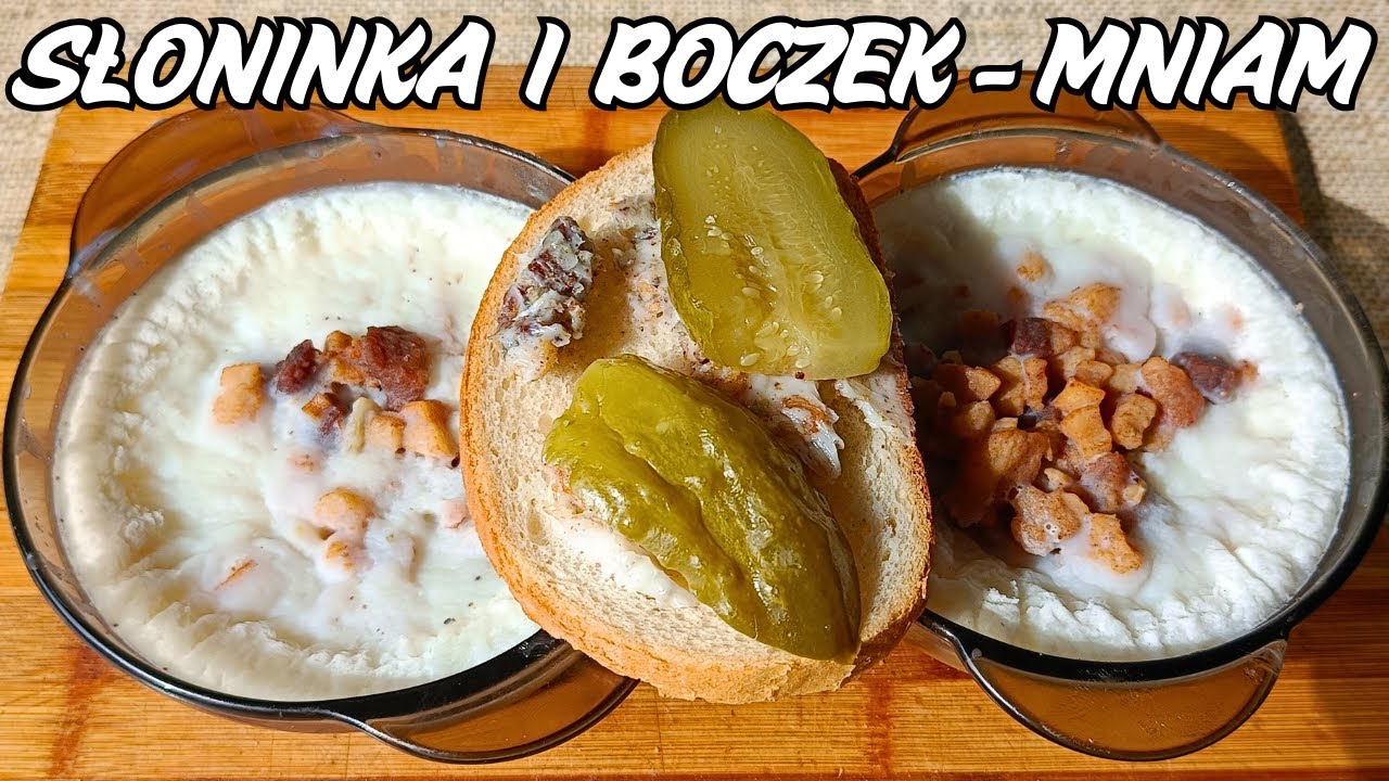 Domowy Smalec Ze Skwarkami Najlepszy Z Pajdą Chleba I Ogórkiem Kiszonym.Idealny Do Pierogów.