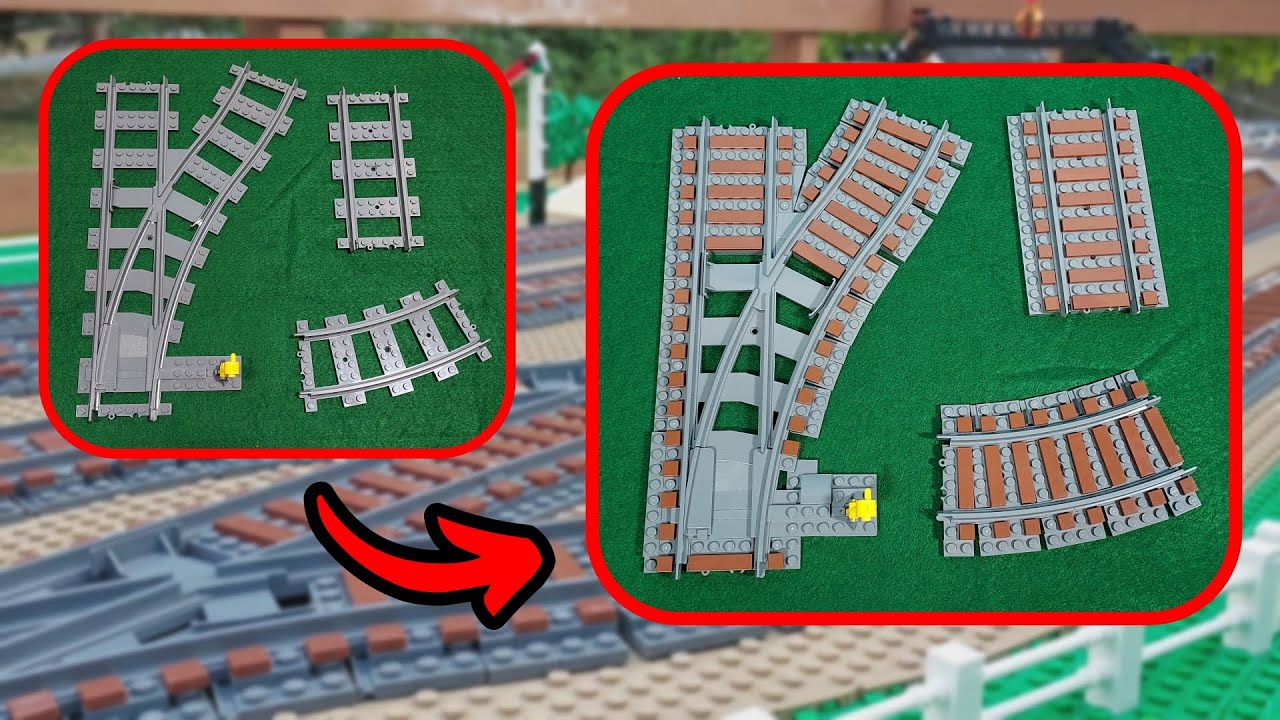 How to Ballast LEGO Train Tracks - Straights, Curves, and Switches