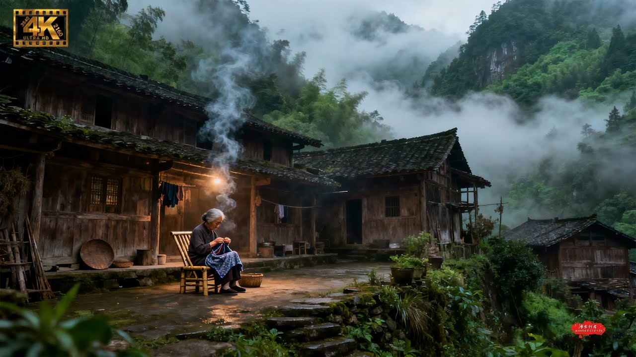 中国村庄步行，在峨眉山脚下，我找到了这样的仙境......（4K UHD）