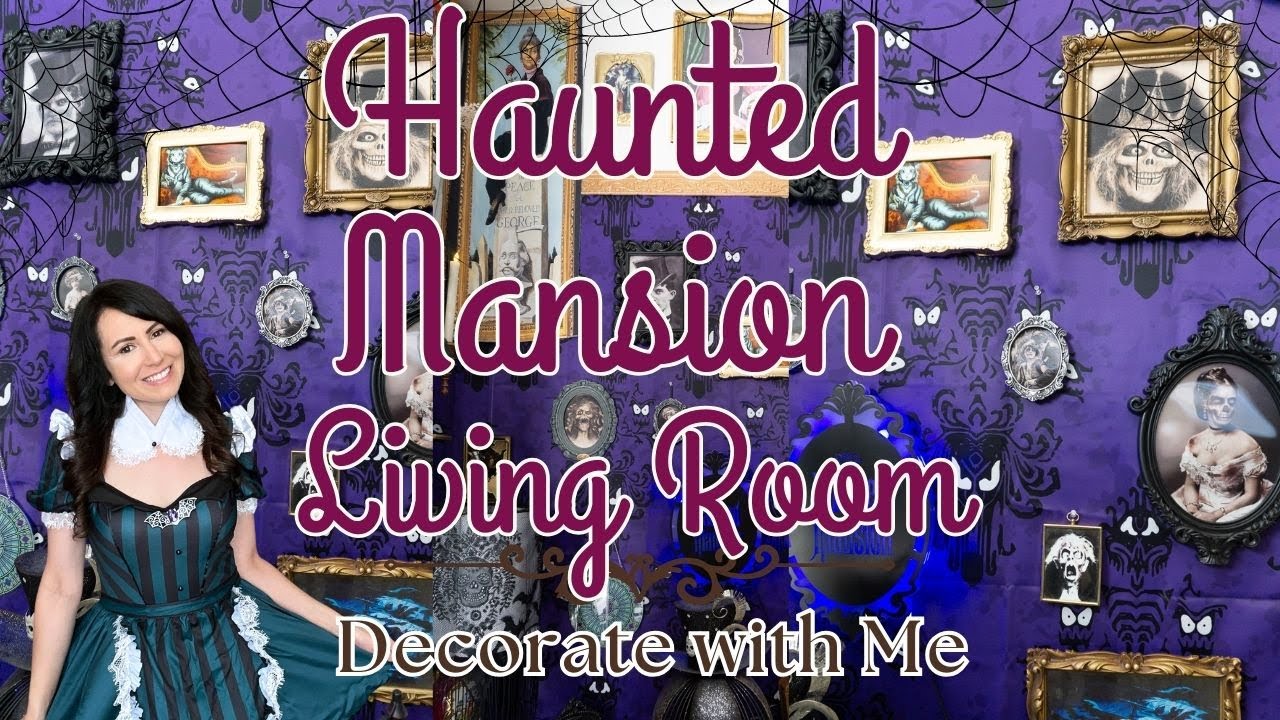 HAUNTED MANSION LIVING ROOM DECOR | Vintage Halloween Decorate with Me 2025