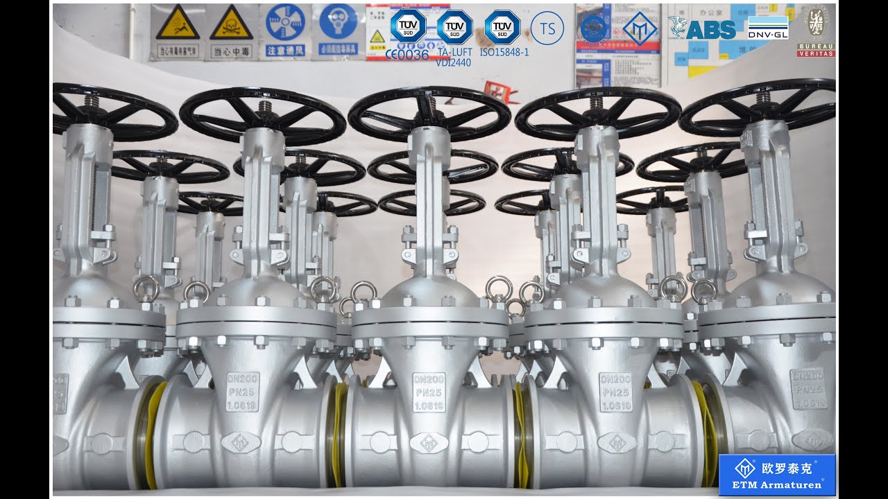 ETM Armaturen Low Torque Design Gate Valves With High Temperature Painting.