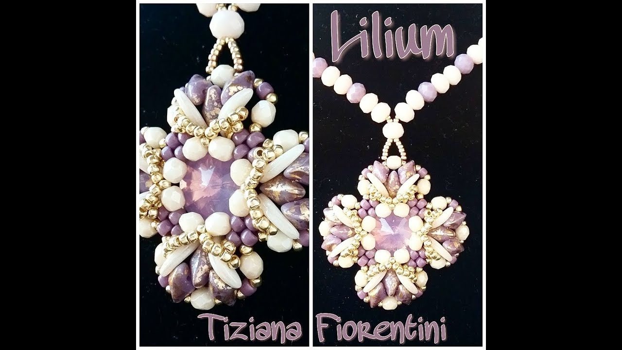 Tutorial Ciondolo Lilium con gemduo Crescent e mezzi cristalli