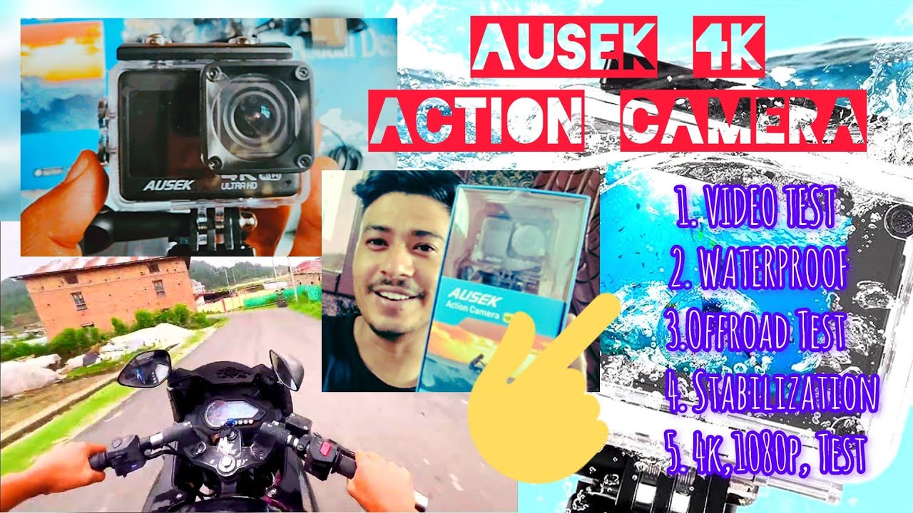 AUSEk 4k Action Camera Full Settings Review: Video test on 4k,1080p, Waterproof, Stabilization