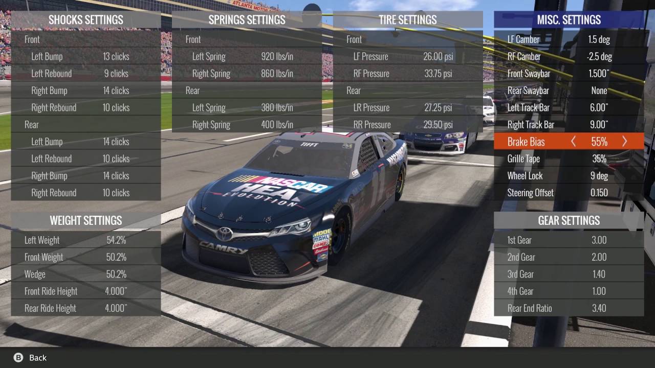 NASCAR Heat Evolution How To: Advanced Setups