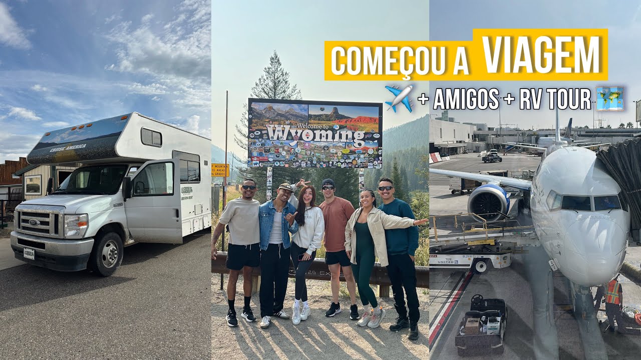 🚐✈️ Nossa viagem começa! Arrumando mala, voo, reencontro e tour no RV 🚍