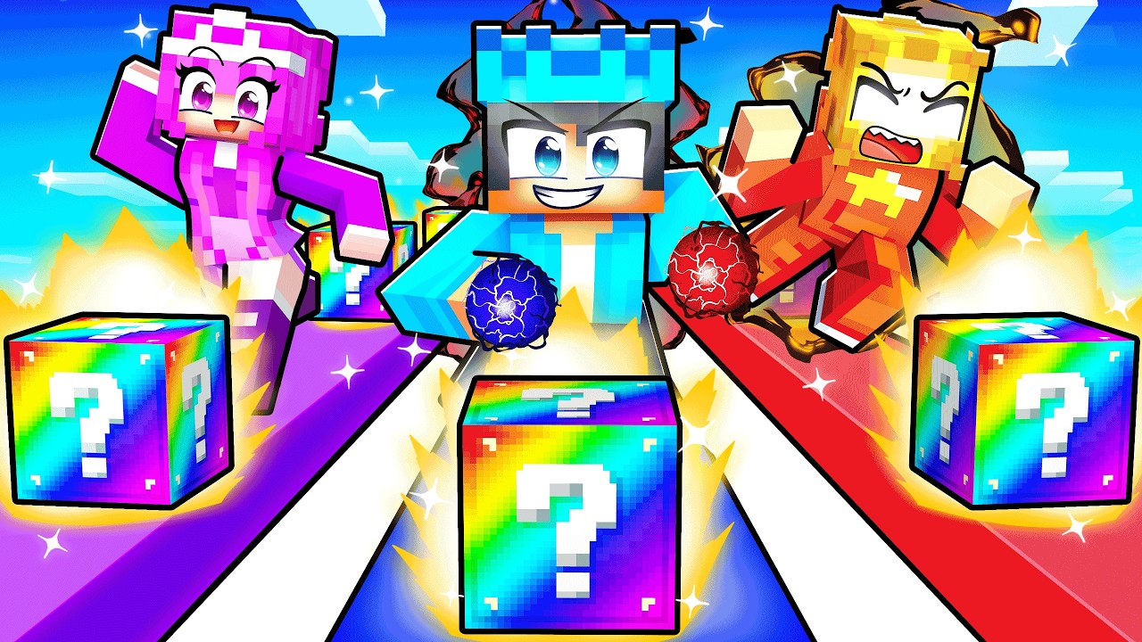 Playing an OP ANIME LUCKY BLOCK RACE in Minecraft!