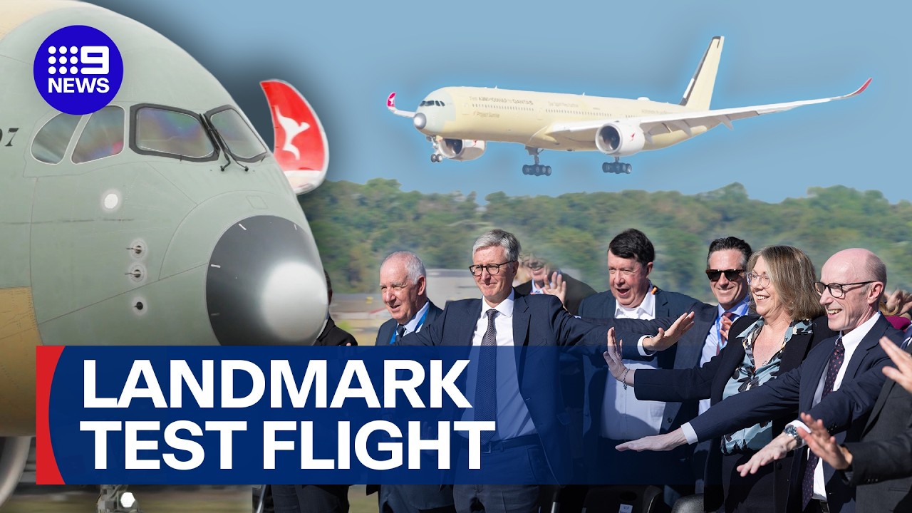 Historic Qantas flight breaks global record | 9 News Australia