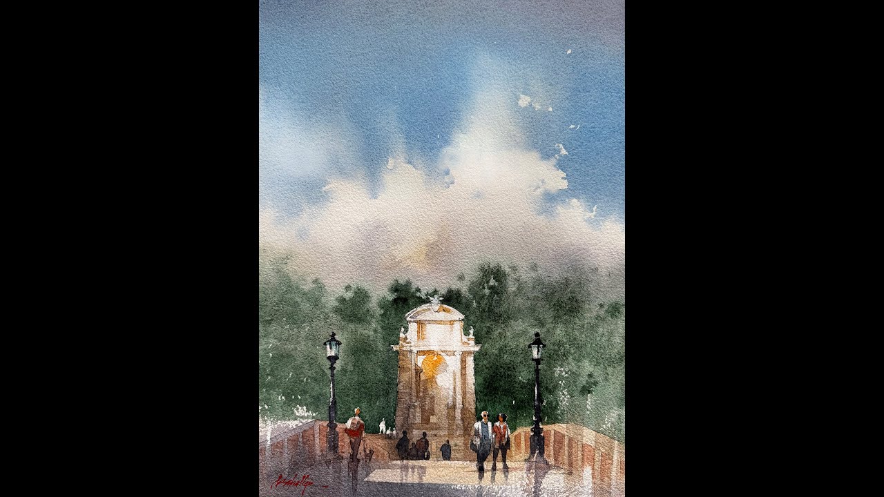 Sky Study - Rome #watercolortutorial #paintingtechniques #artistsupport #watercolorart