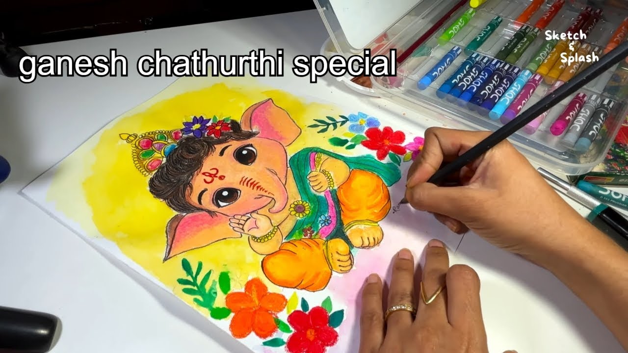 You Won't Believe How Easy It Is To Draw Ganesh With Oil Pastels