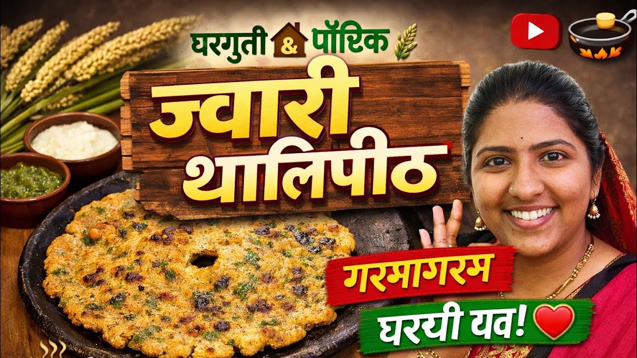 घरगुती पद्धतीने बनवलेलं ज्वारीचं थालिपीठ🌾“साधं पौष्टिक आणि चविष्ट थालिपीठ”साधं पण खूप चविष्ट ..😍