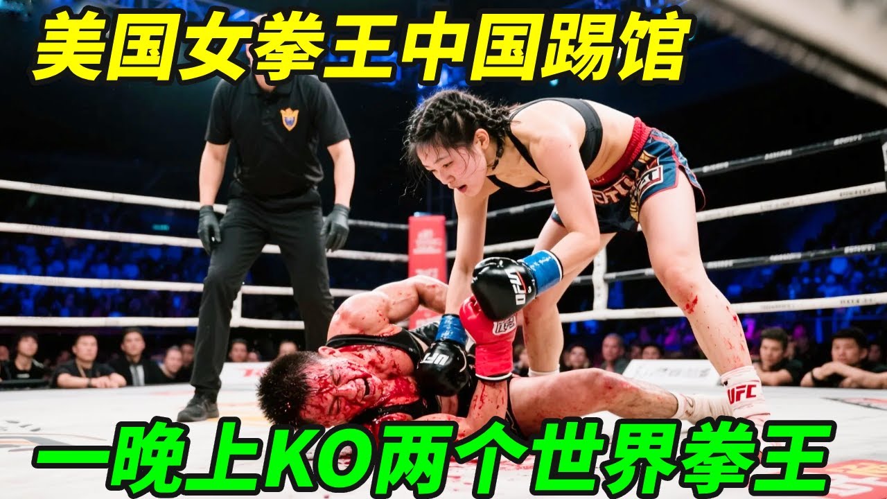 美国女拳王中国踢馆，张伟丽霸气迎战，一晚上KO两个世界拳王彻底吓坏现场裁判！【小野格斗解说】
