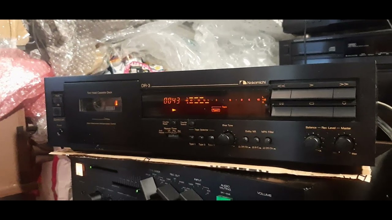 new series Nakamichi DR-3 black.cassette deck in action