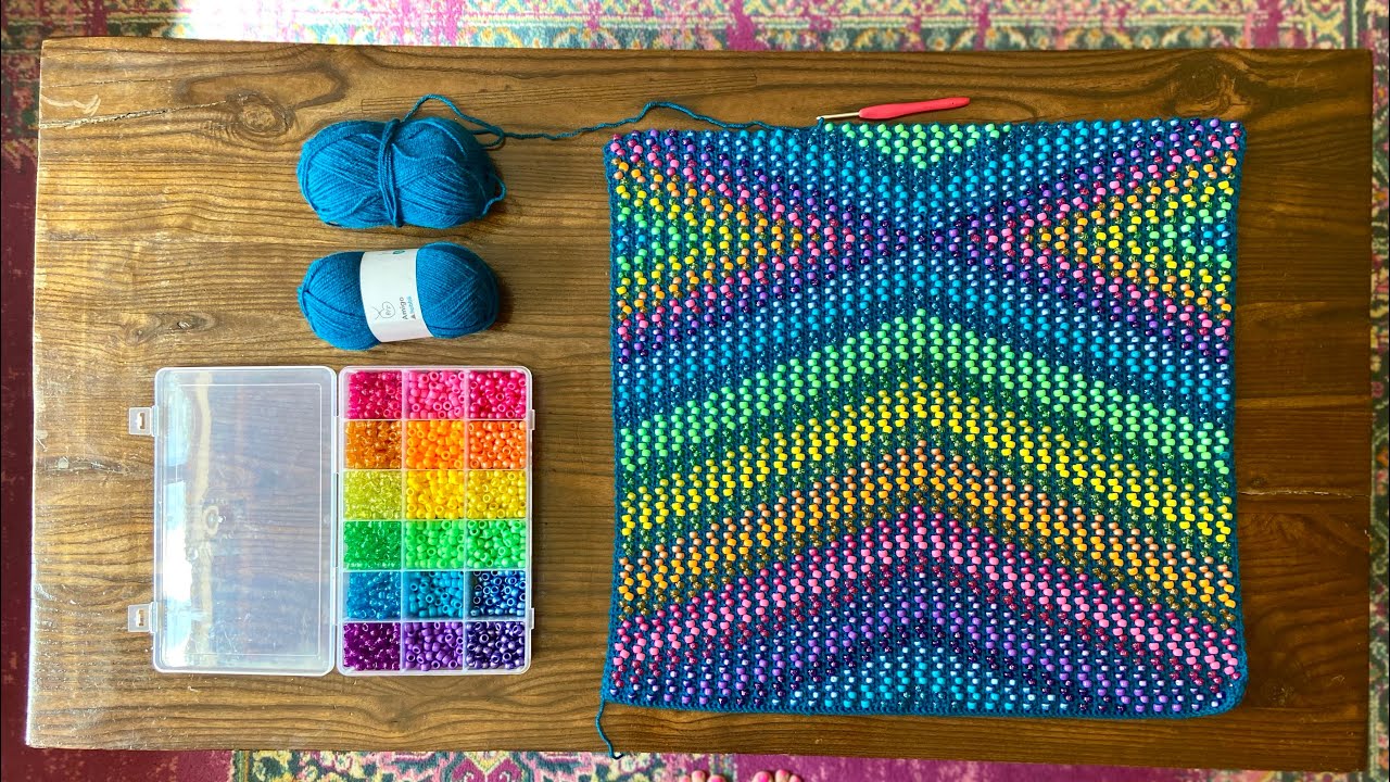 Beaded Bliss Mat Part 2- Crochet with Pony Beads!  Great for craft fairs