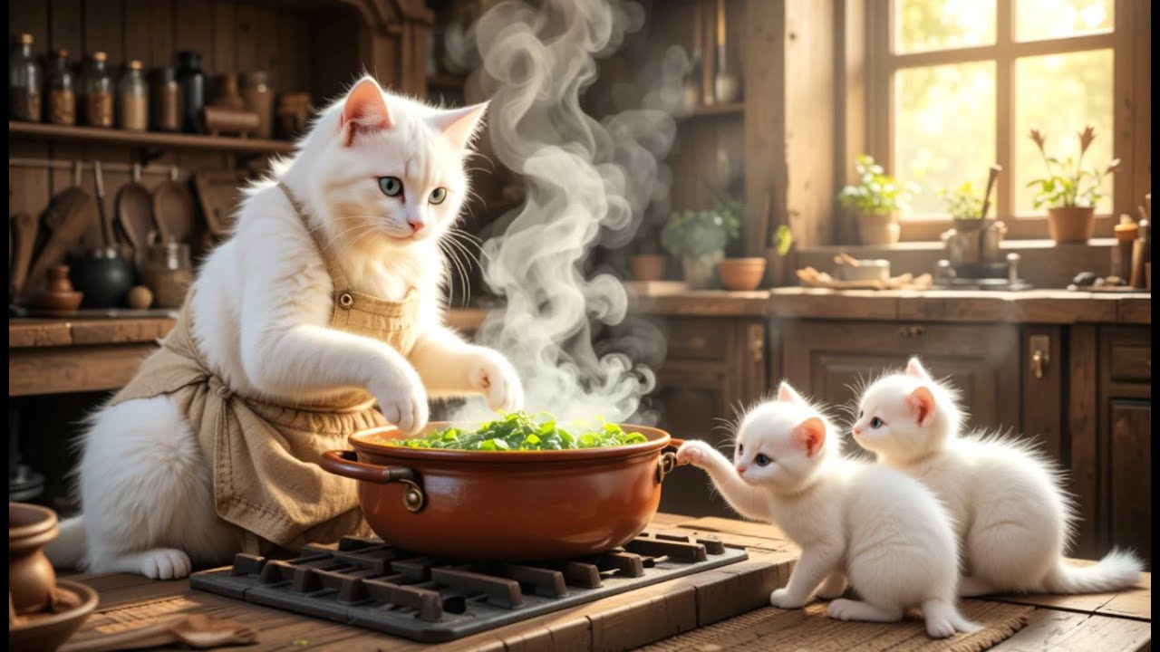 Mommy Cat Made Spinach with Love 🐱 | Heartwarming Cooking Story for Kids