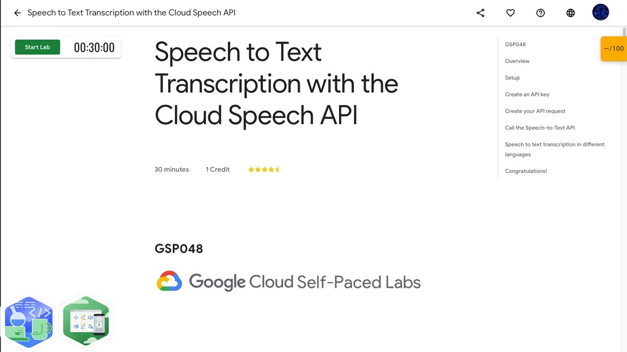Qwiklabs | Speech to Text Transcription with the Cloud Speech API [GSP048]