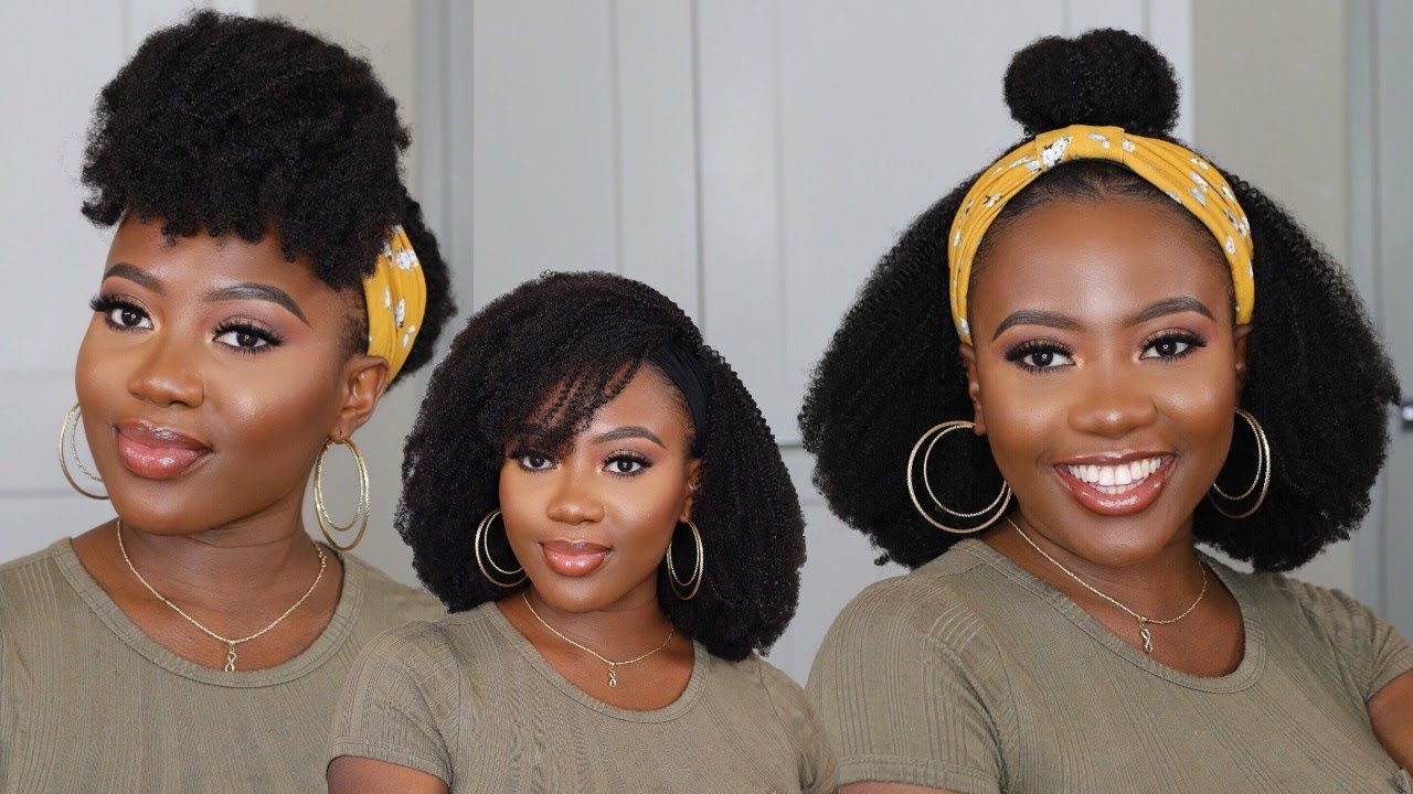 THIS LOOKS TOO REAL! 4B/ 4C Natural Hair Protective Style that's Quick | Kinky Coily Headband Wig