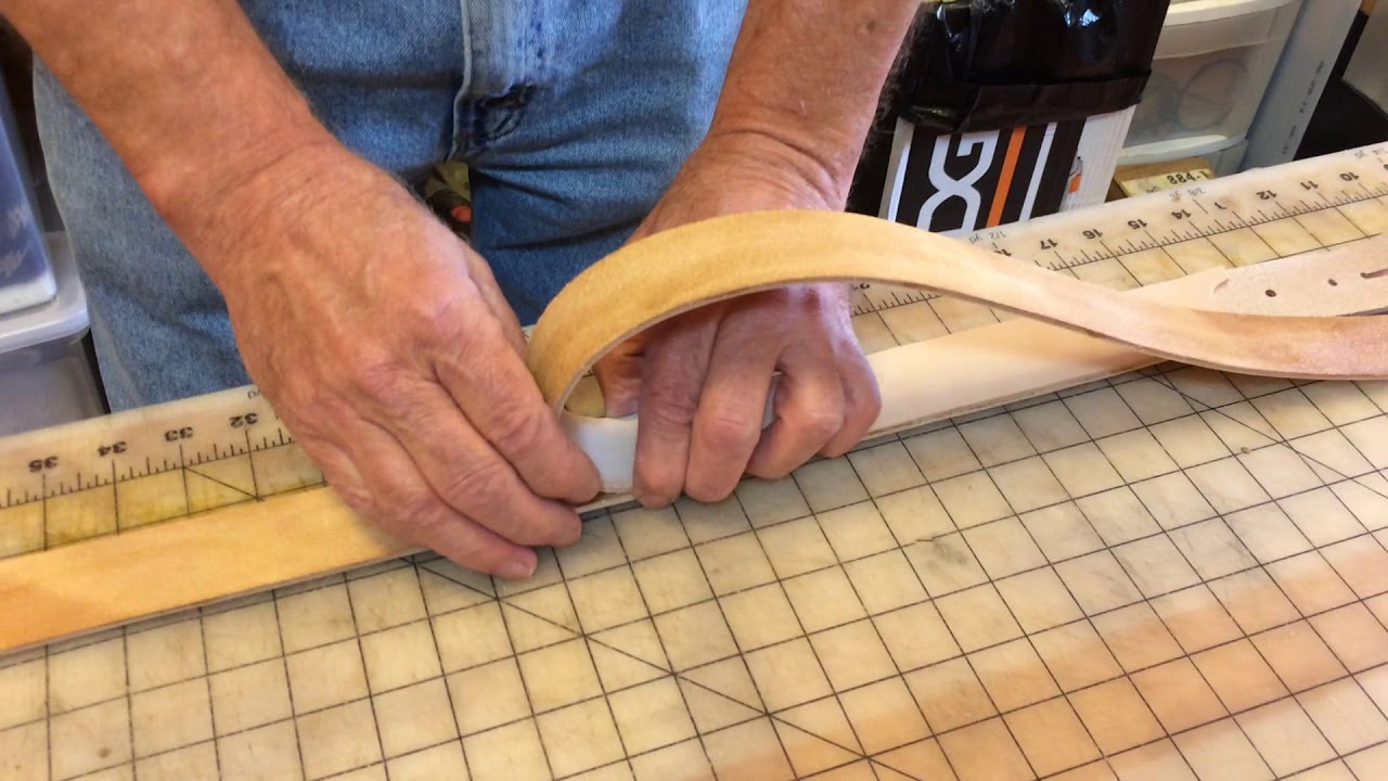 Putting together a 2 layer leather belt with contact cement