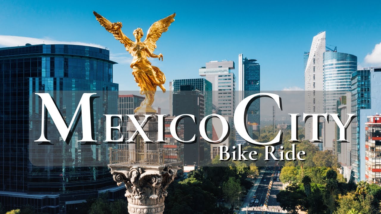 Mexico City Bike Tour -  Relaxing 4K Tour with Captions and Immersive Sound