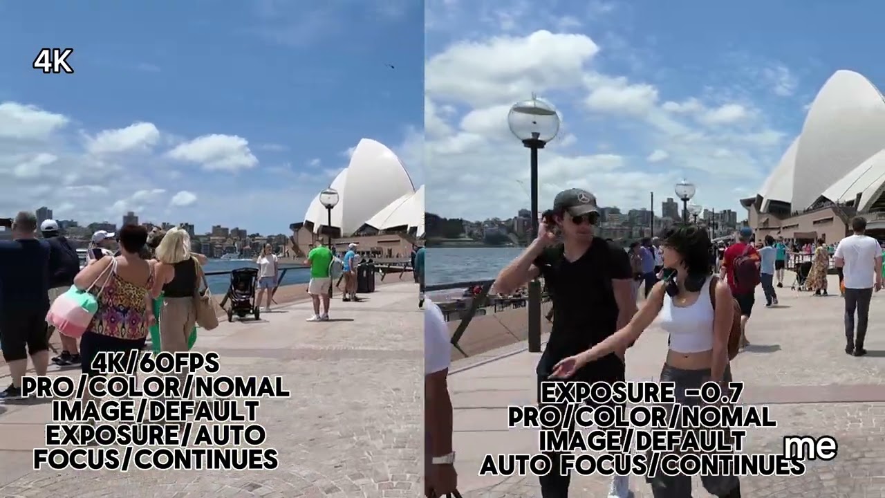 Update Dji osmo pocket 3 testing streets walk 2 with setting at December in Sydney Australia