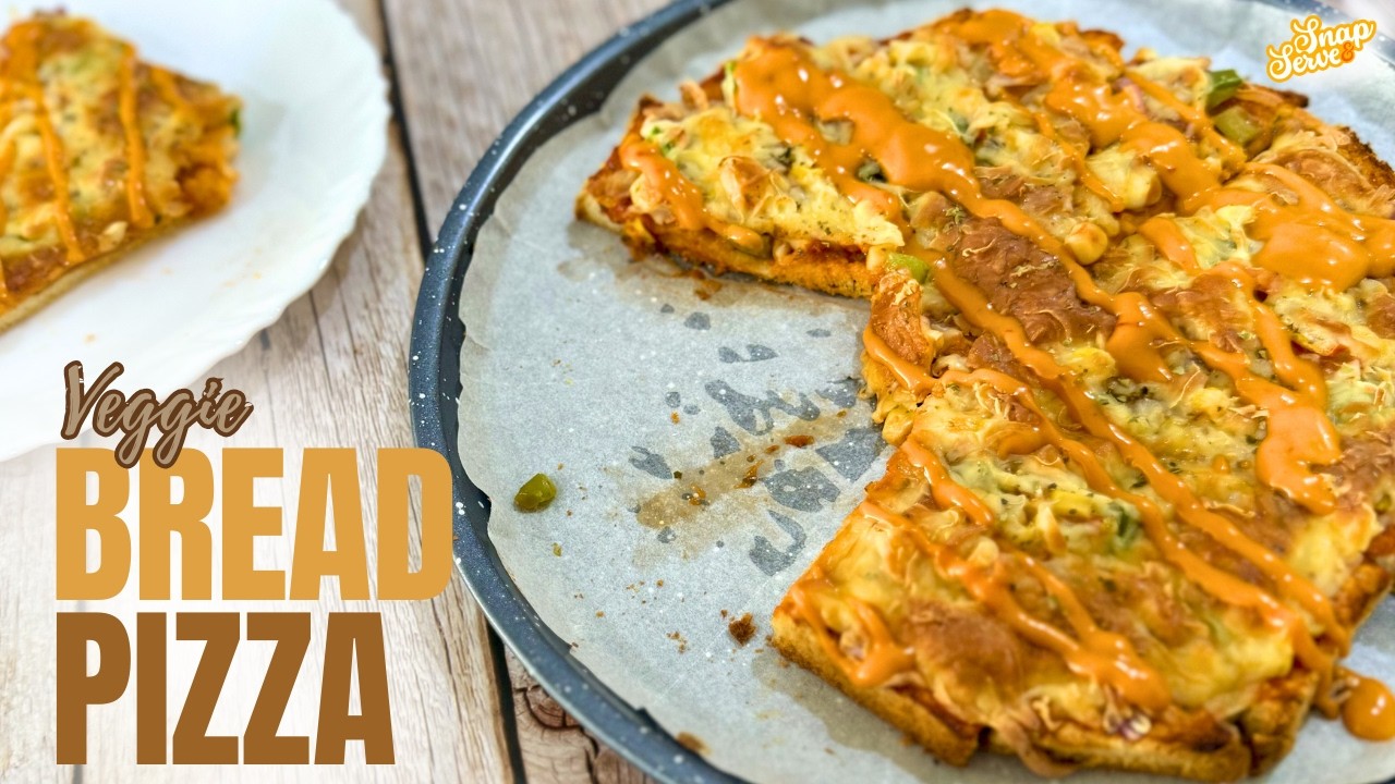 Veggie Bread Pizza Recipe | Ready in just 10 mins!