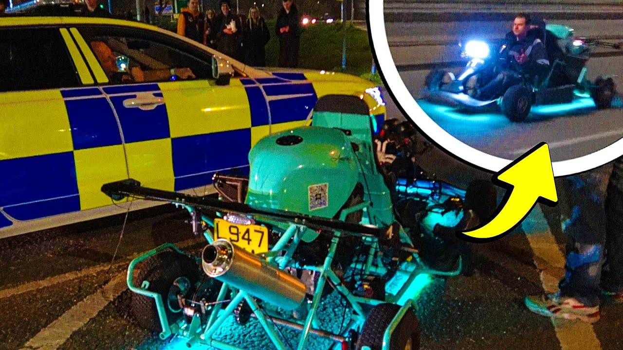 Road Legal Go Kart Shuts Down Reading Japanese Meet! - Modified Cars Leaving a Car Meet!