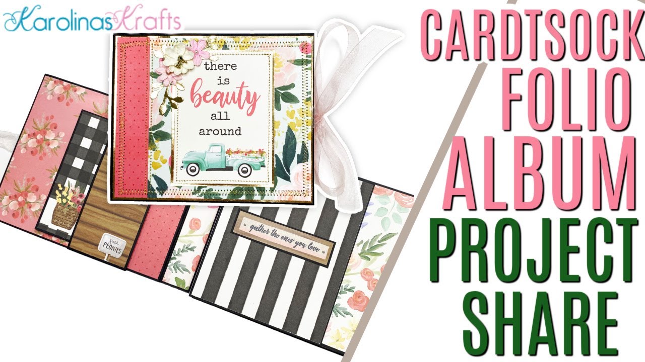 Mini Folio Album Using Flower Market from June #scrappychristmaskrafts , Cardstock Only Album Share