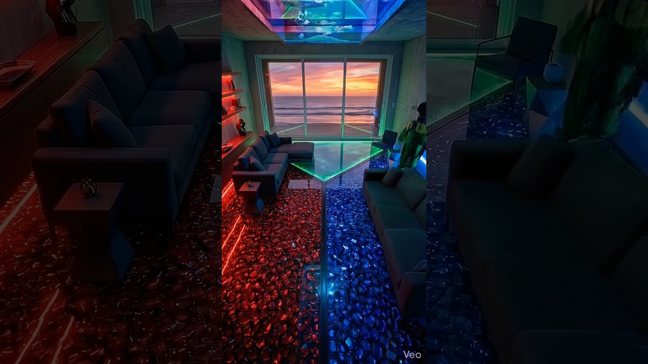 THIS TRIPLE FLOOR IS ABSOLUTELY STUNNING 🤩❤️💚💙 #epoxy #epoxyfloor