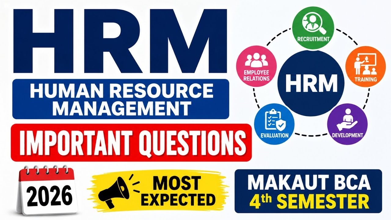 Human Resource Management (HRM) Important Questions 2026 | MAKAUT BCA 4th Semester | Most Expected 