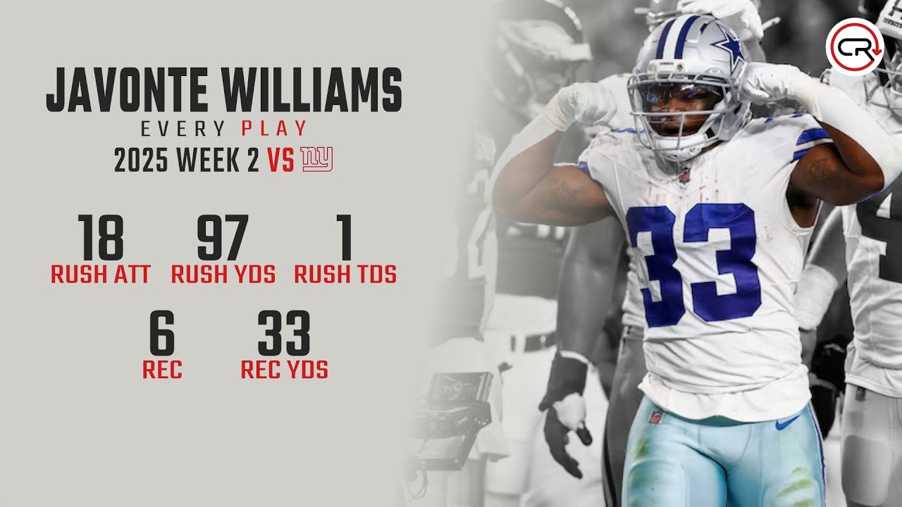 Javonte Williams Week 2 Highlights | Every Run, Target, and Catch vs Giants