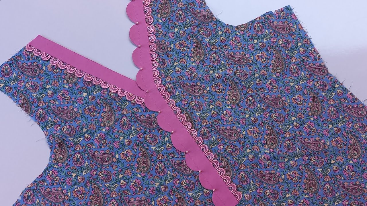 New and awesome Placket neck design /How to Make V shape Placket neck design/SummerNeckdesigning