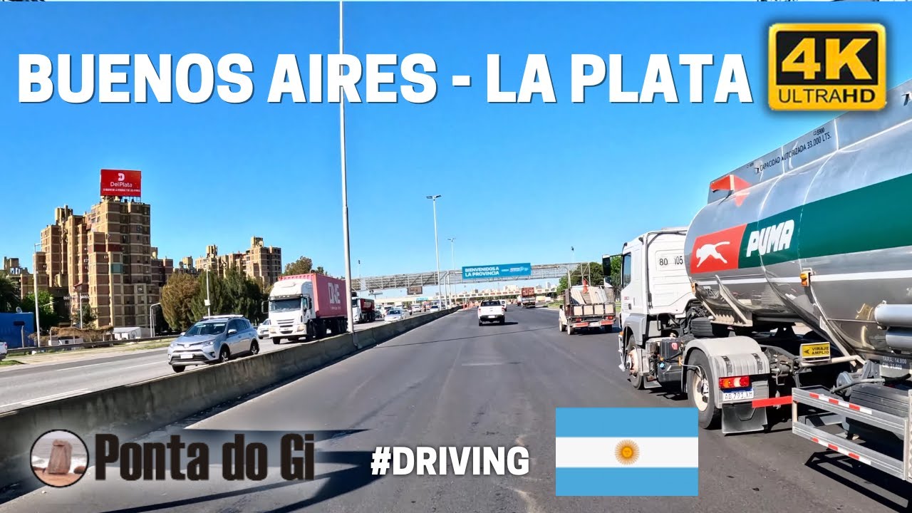 de BUENOS AIRES a LA PLATA x autopista SIN CORTES tiempo real 4k 70 MINUTOS #driving TOUR ARGENTINA
