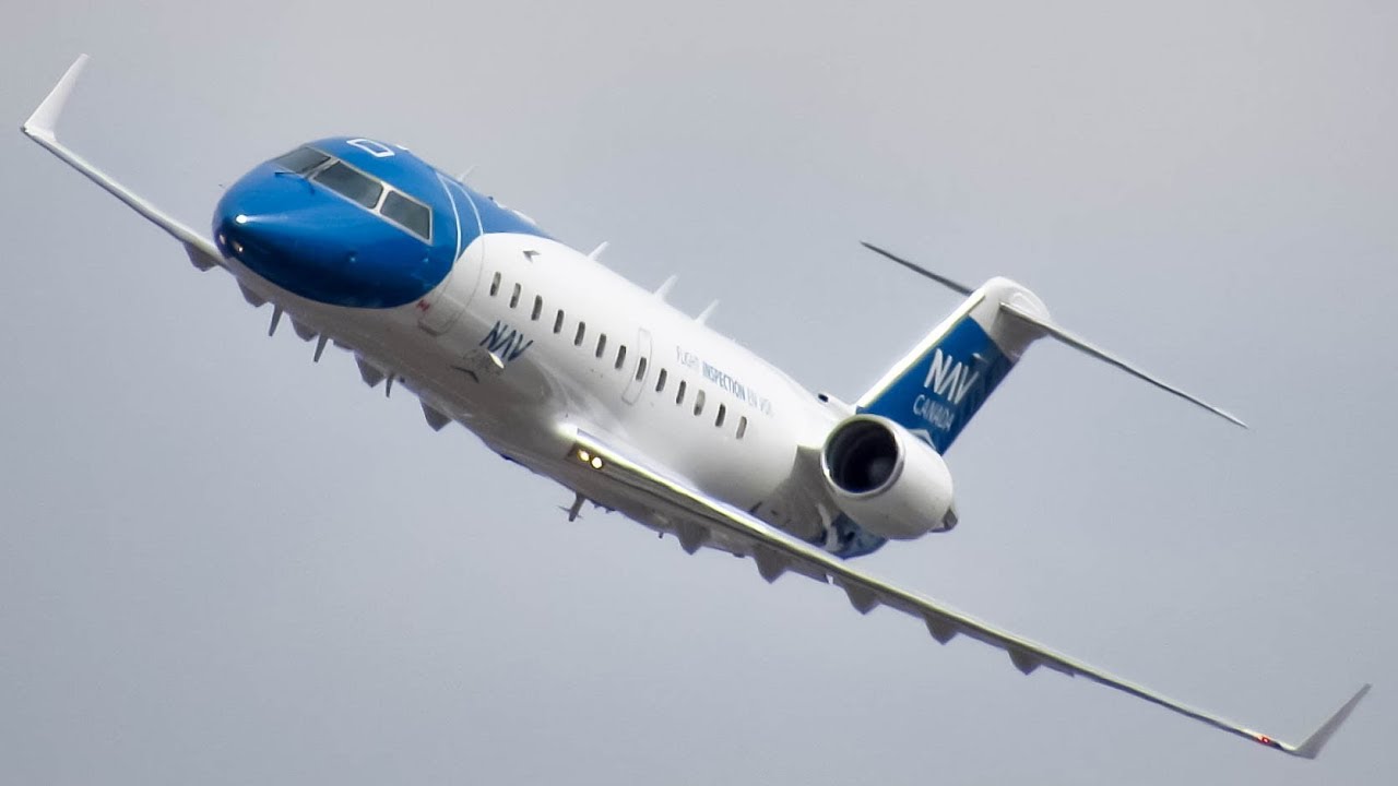 *New Livery!* Nav Canada Bombardier CRJ-200 (CRJ2) 24L LOC testing in Montreal (YUL/CYUL)