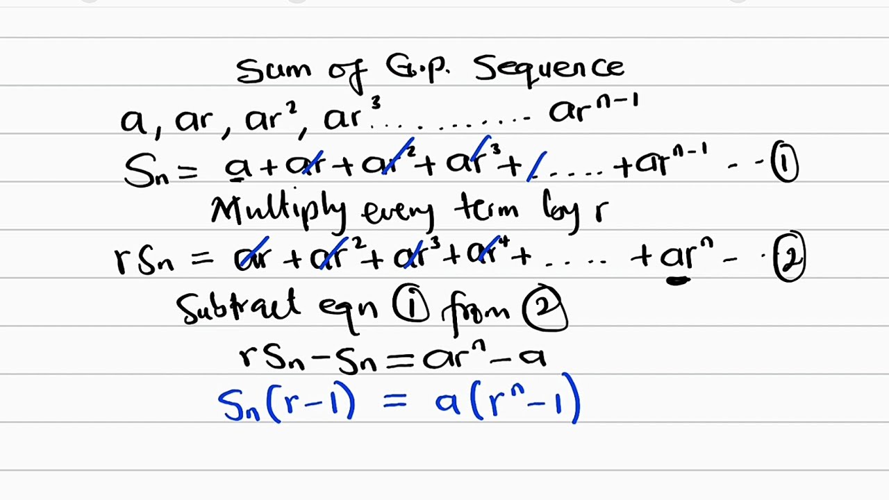 Sum of n terms of Geometric Progression Sequence | GP Series