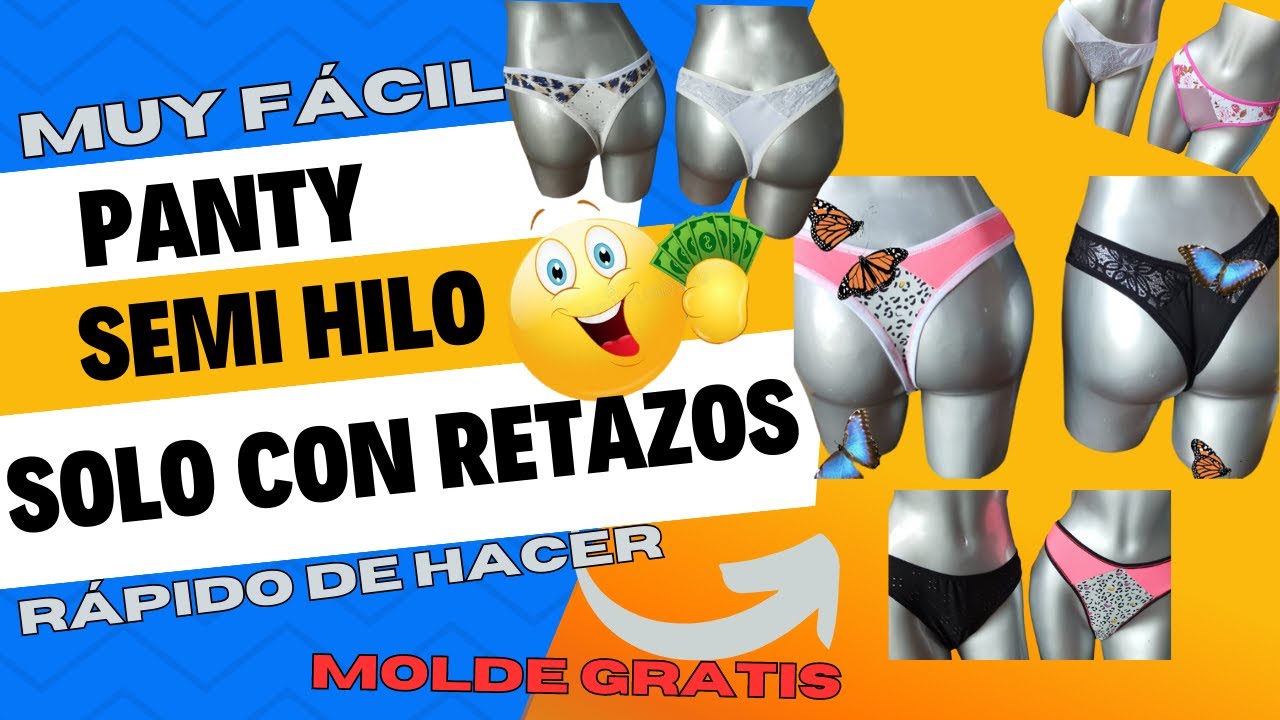 💥Cómo Hacer PANTY SEMI HILO🎯Tanga brasilera Usando Retazos👉Baja Inversión EXCELENTE💰RENTABILIDAD
