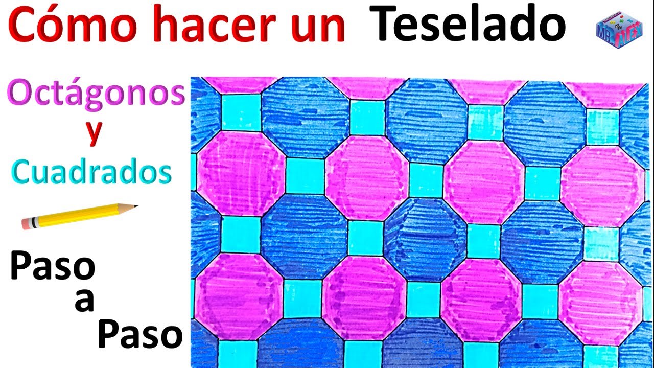 Como hacer un teselado regular con octágonos y cuadrados paso a paso
