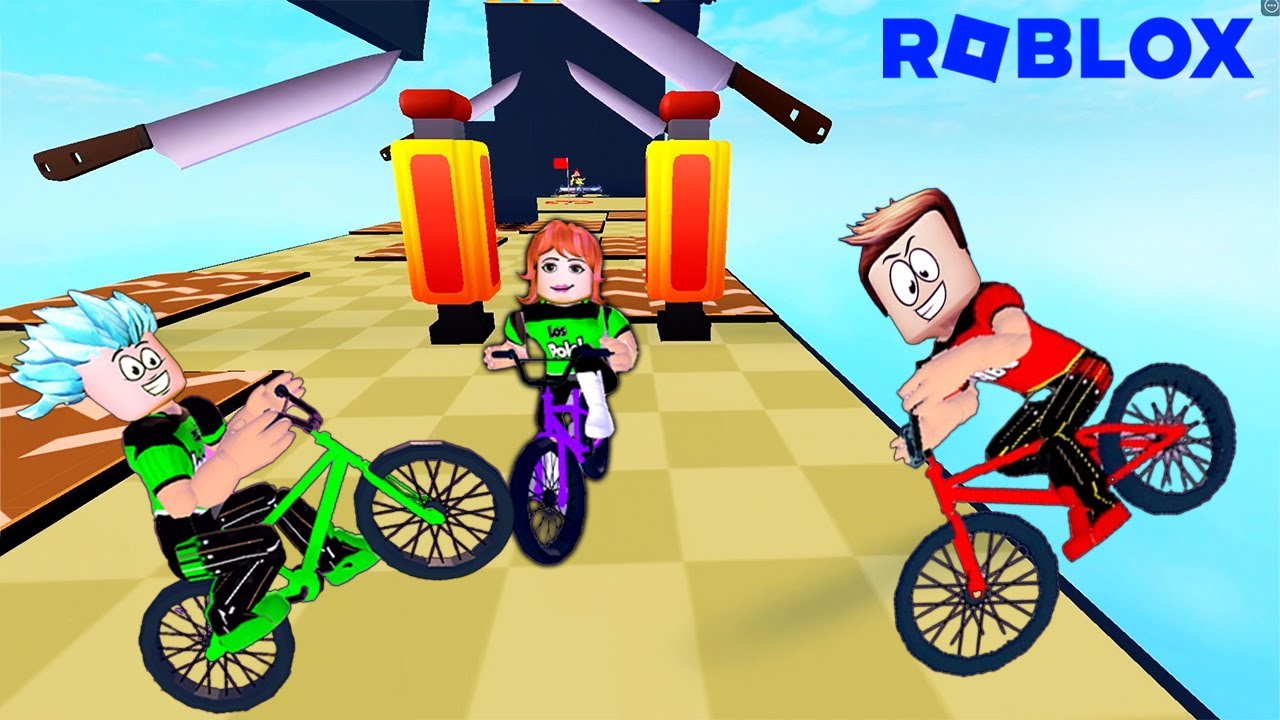 Competimos en el MUNDO 4 del OBBY en BICICLETA de Roblox!!