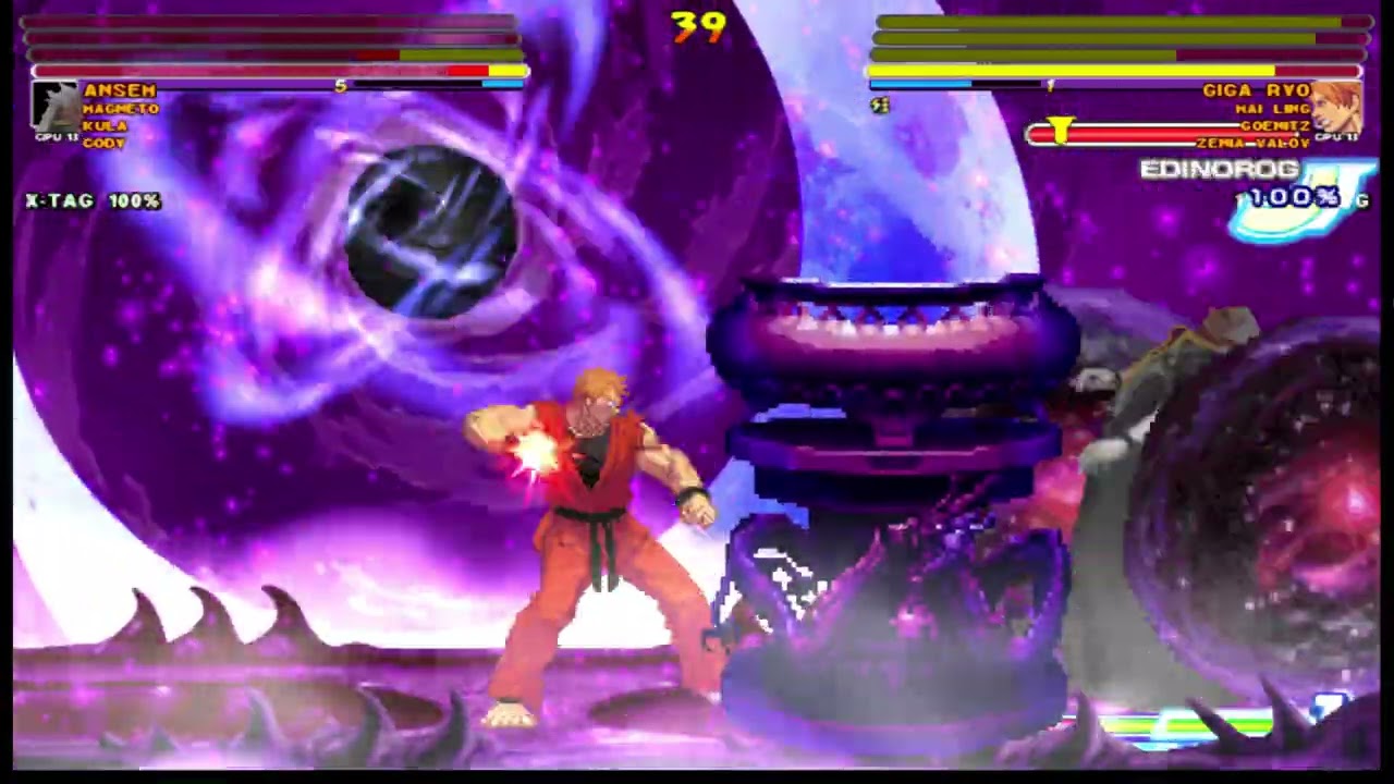 [4K] MUGEN: ETB – Magneto, Kula, Ansem, Cody vs Giga Ryu, Mai Ling, Goenitz, Zenia Valov