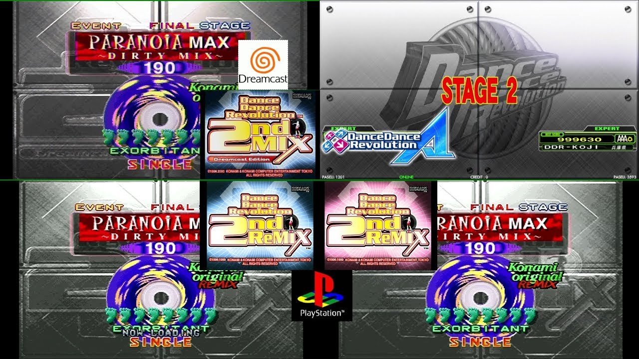[DDR SELECTION] PARANOiA MAX -DIRTY MIX- [DDR A vs PS 2ndRemix vs DC 2ndMIX Comparison]