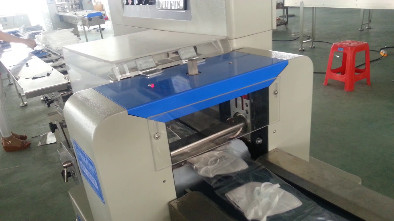 gauze mask flow  packaging machinery horizontal mask flowing and packing machines