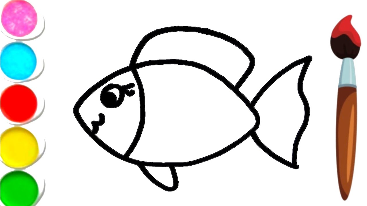 Fish drawing tutorial for kids and toddler's | how to draw fish 