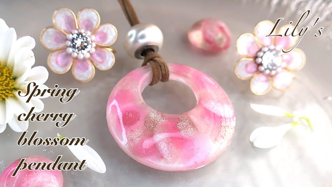 【UVレジン】春！桜色のペンダントの作り方♡/DIY/How to make Cherry-colored pendant