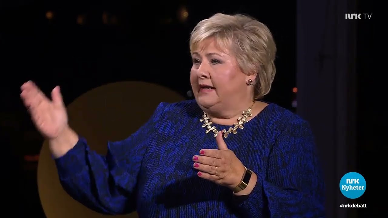 Valg 2021 Partilederdebatt Arendal 3 Erna Solberg om avvikling av oljen&aelig;ringen