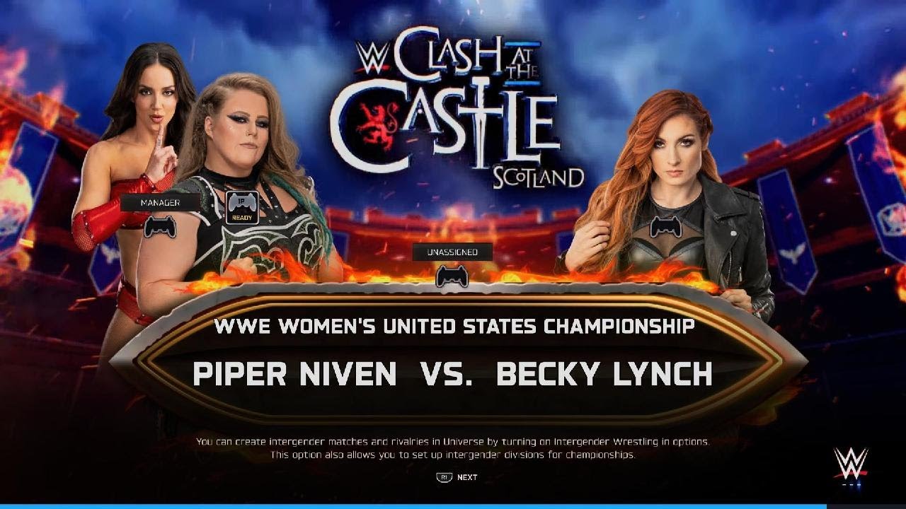 WWE 2K25 - Becky Lynch Vs Piper Niven for Women's US Title - Clash At the Castle