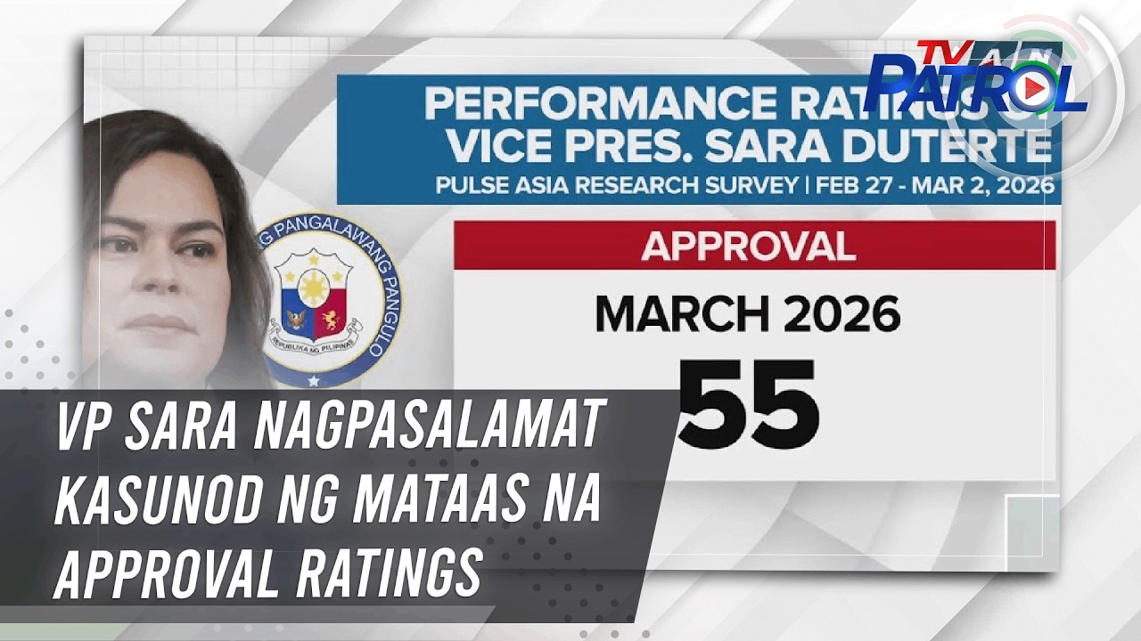 VP Sara nagpasalamat kasunod ng mataas na approval ratings | TV Patrol