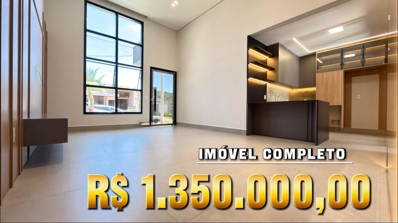 Casa Nova a Venda em Indaiatuba Condomínio Fechado, Amplo Quintal e Móveis Planejados.