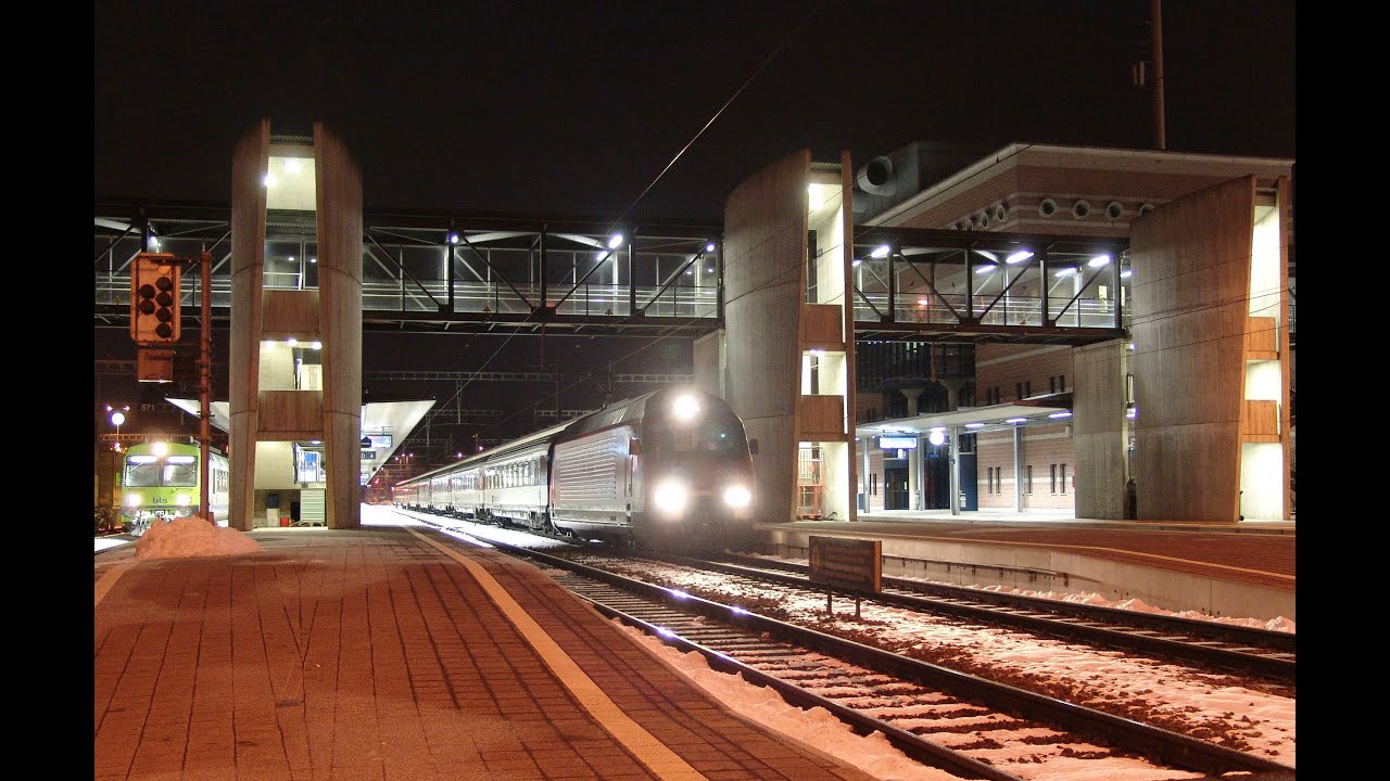 2005-02 [SD] 070 Spiez Station Bahnhof Winter - BLS SBB Stunning night shots - Snow - CLASSIC