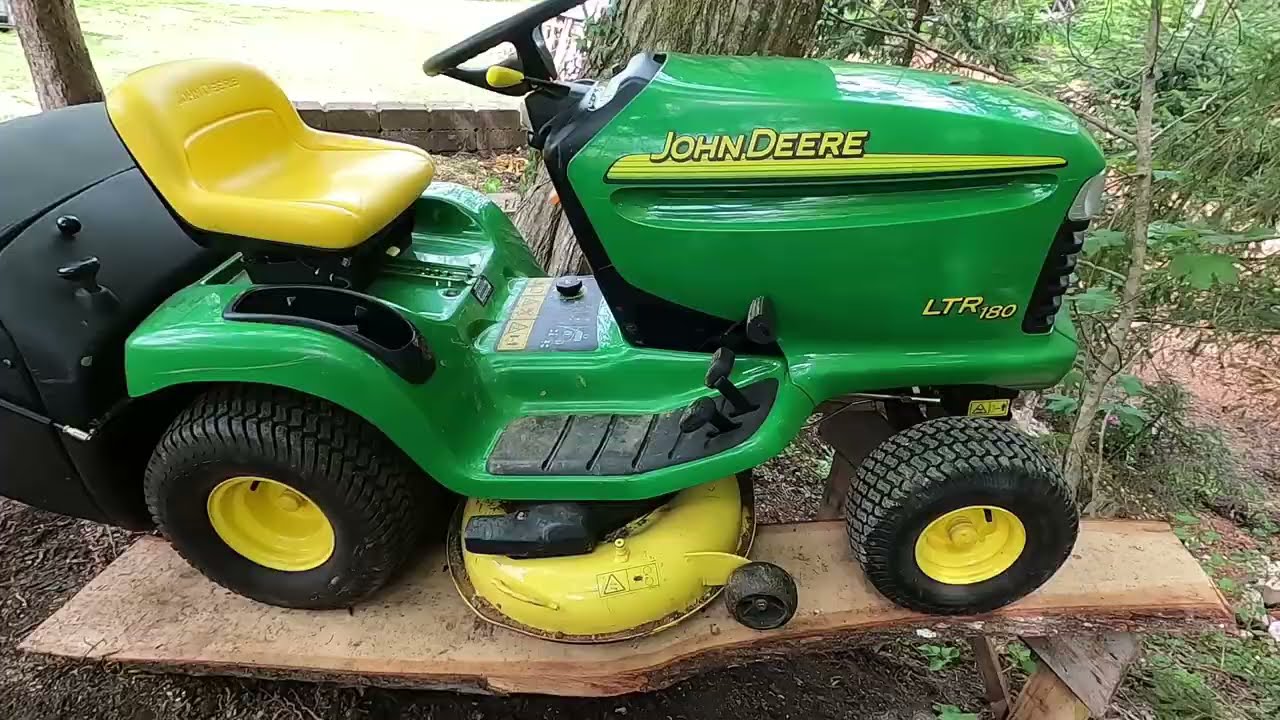 Mowing Lawn with John Deere LTR180 Tractor