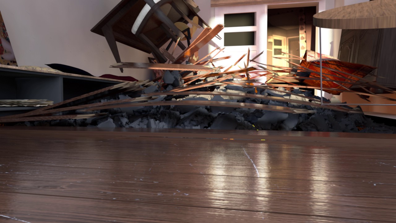 quicksilver exploding floor VFX Breakdown Cinema 4d +after effects