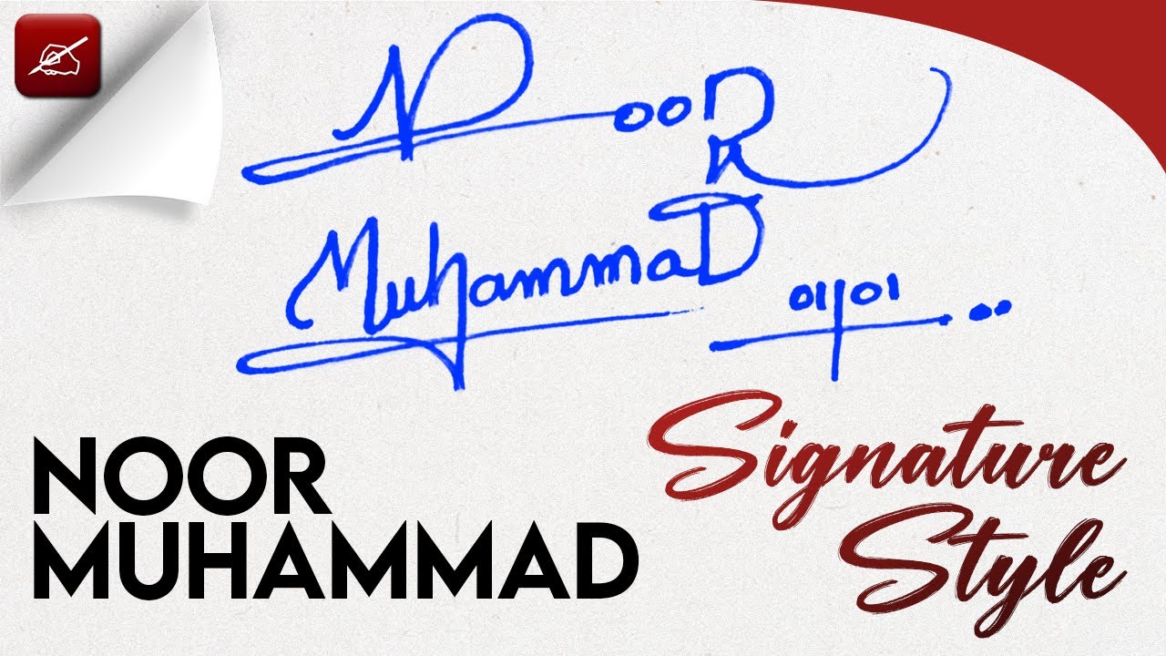 ✔️ Noor Muhammad Name Signature Design - N Signature Style - How to Signature Your Name