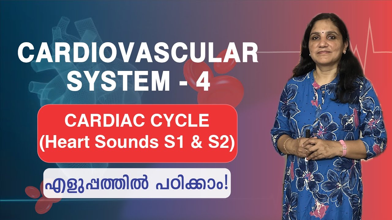 Cardiovascular System - 4 | Cardiac Cycle (Heart Sounds S1 and S2) | Malayalam